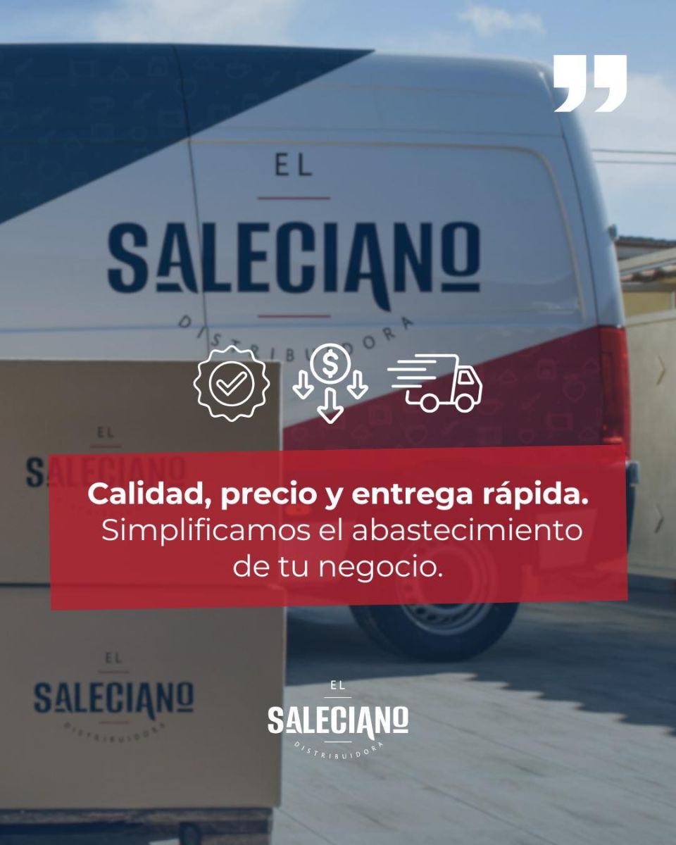 Distribuidora El Saleciano ofrece calidad, precio y entrega rápida para el restaurante y todo gastronómico. 