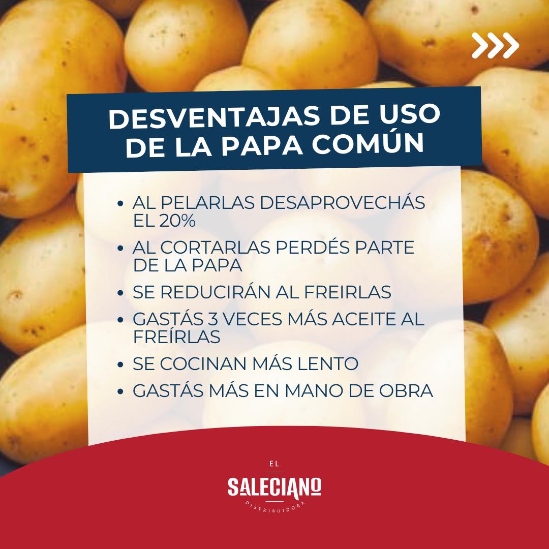 Desventajas del uso de la papa natural en restaurantes y gastronomía en general. 