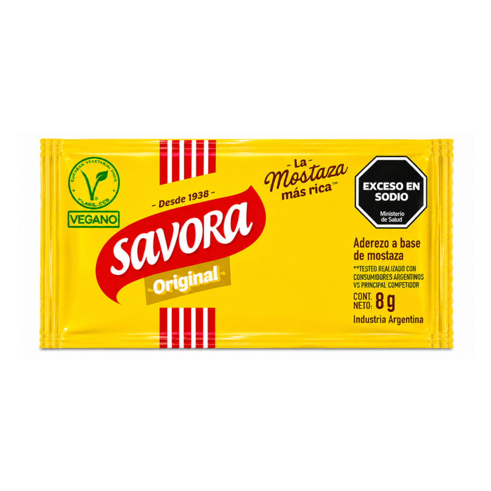 MOSTAZA SAVORA INDIVIDUAL 196 u. X 8 g
