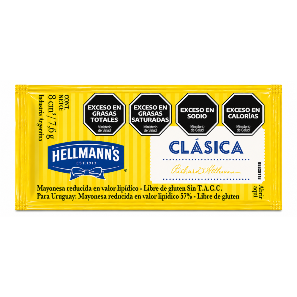 MAYONESA HELLMANS 196 u. x 8 cc