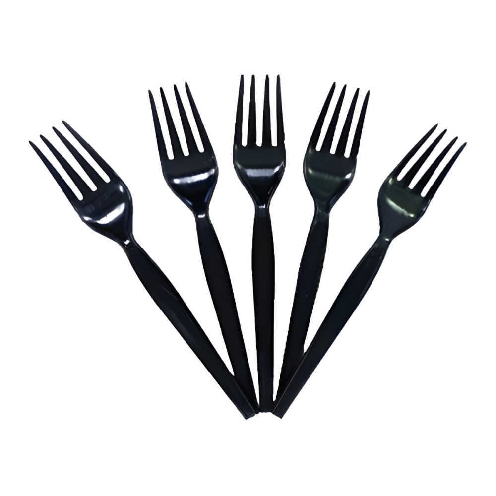 TENEDORES NEGROS REFORZADOS X 10 UND.