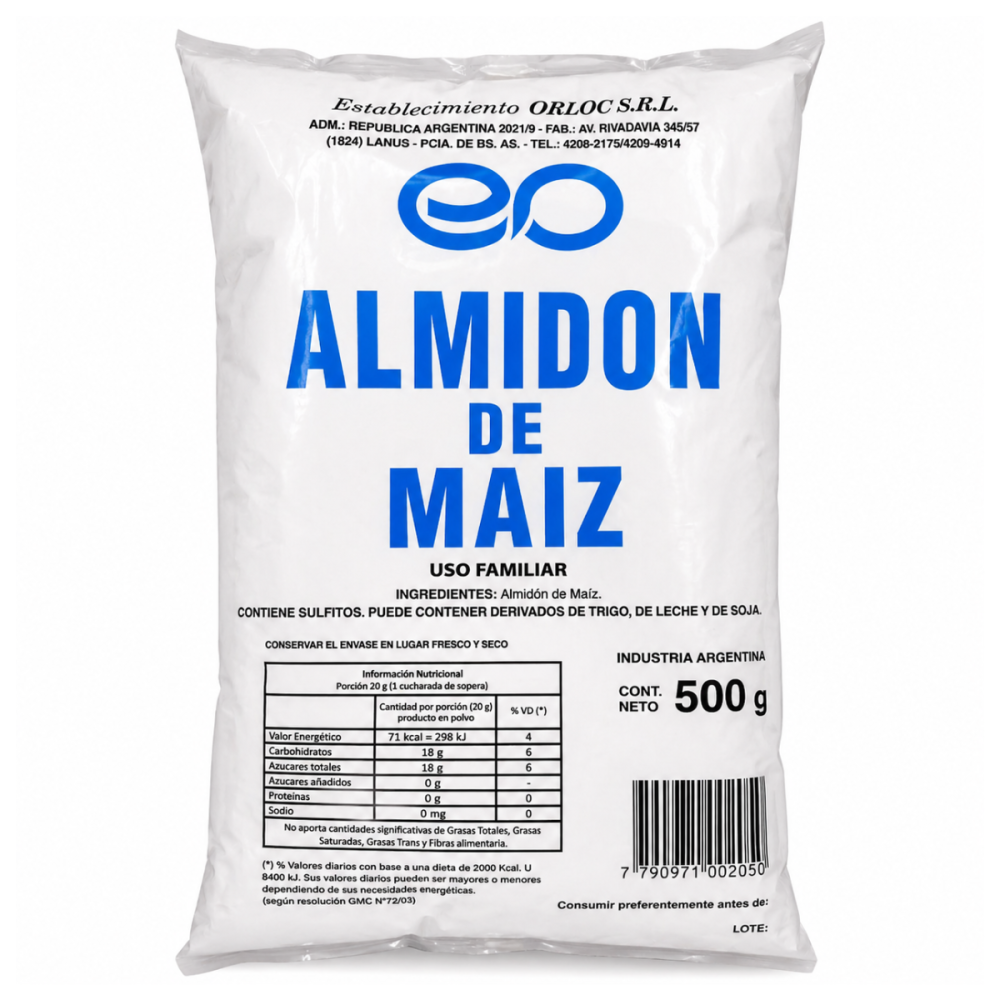 ALMIDON DE MAIZ 10 X 500 GRS ORLOC