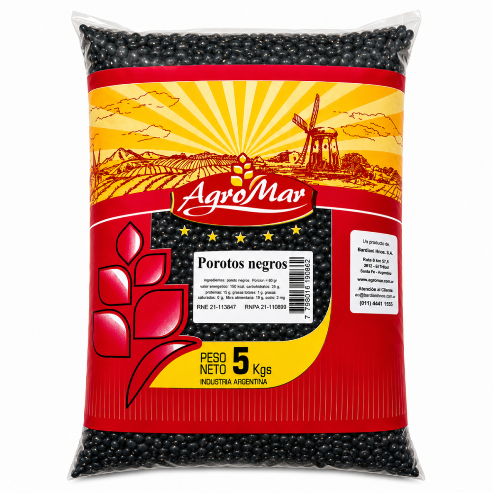 POROTOS NEGROS AGROMAR bolsa x 5 kg