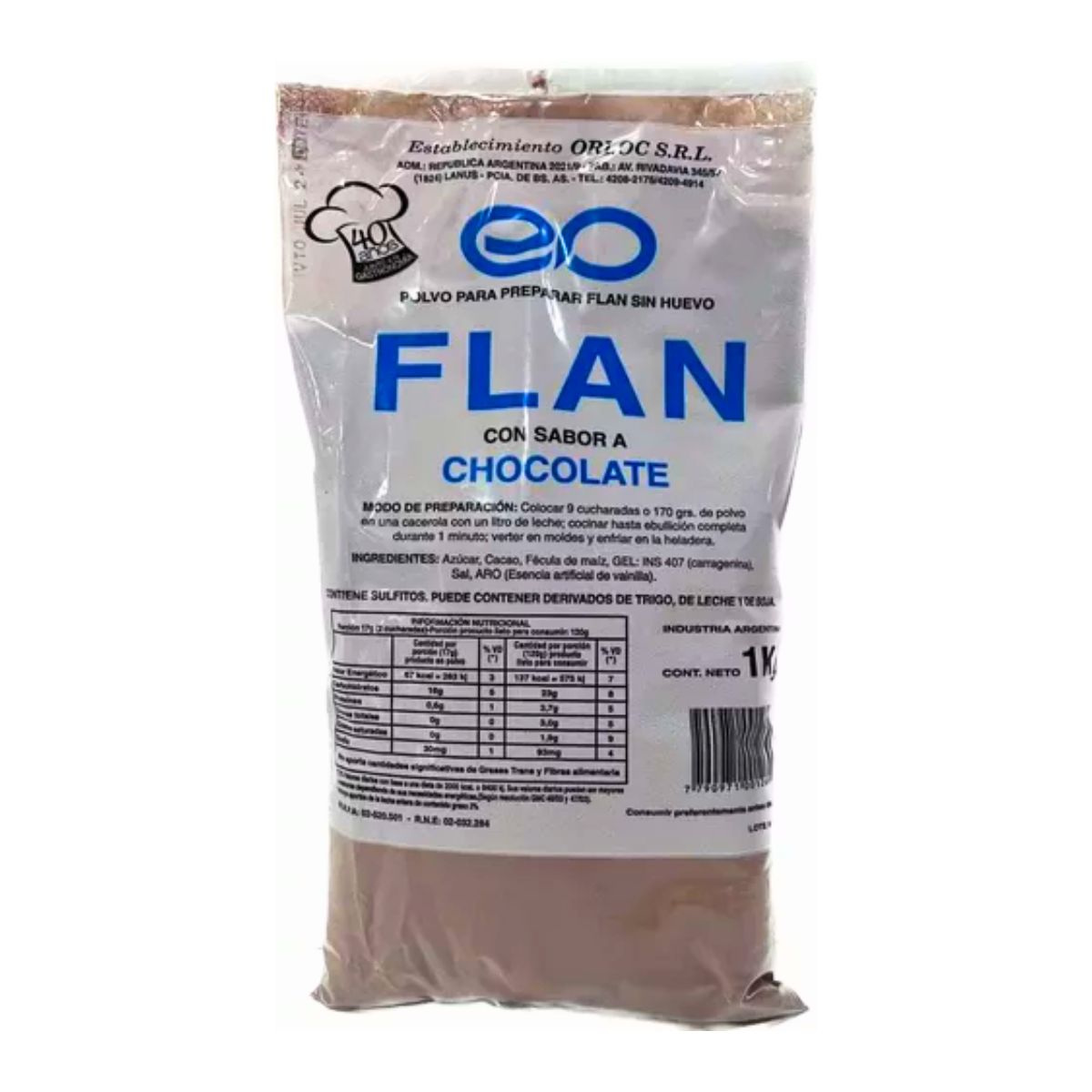 FLAN DE CHOCOLATE ORLOC 10 x 1 kg