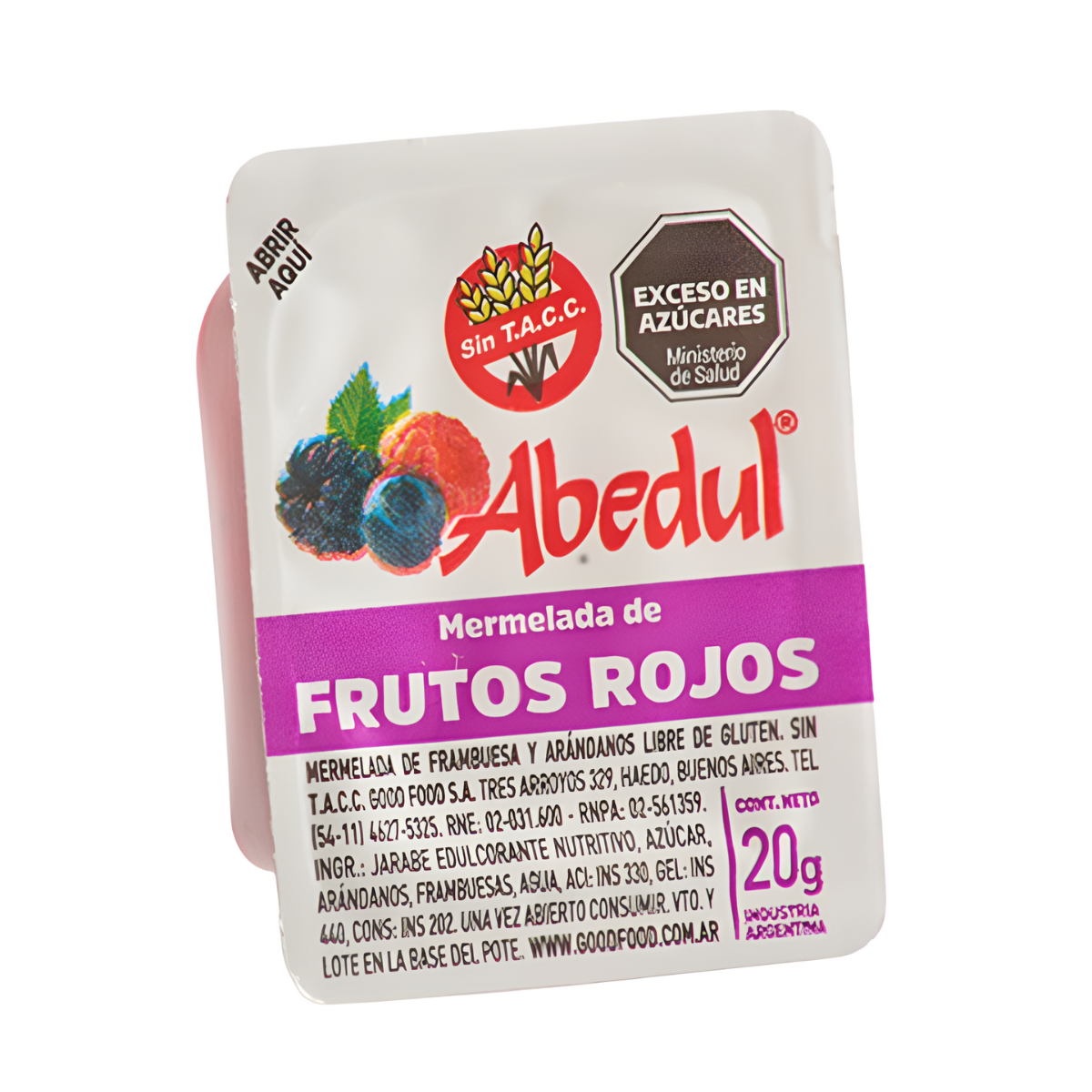 MERMELADA FRUTOS ROJO ABEDUL x108 u. x 20g