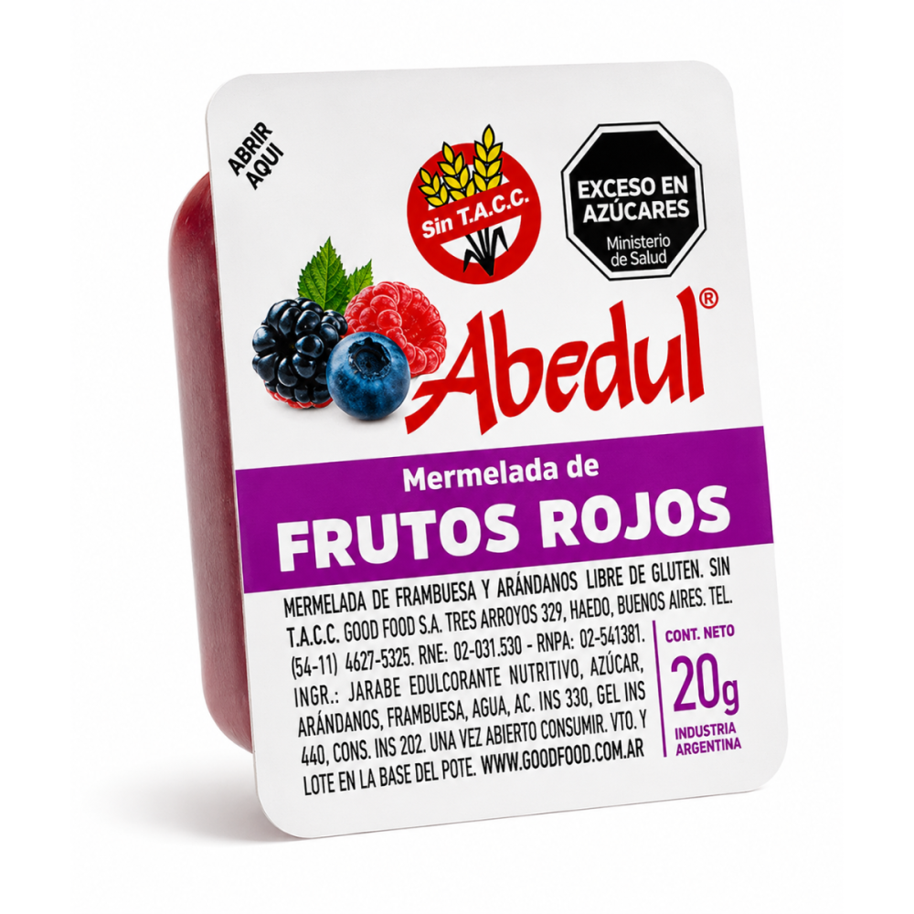 MERMELADA FRUTOS ROJO ABEDUL x108 u. x 20g