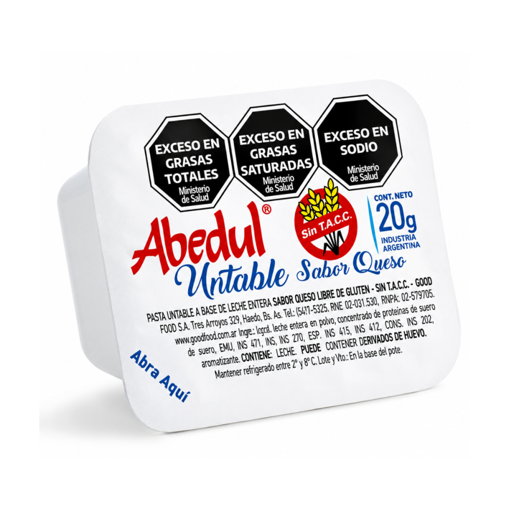 QUESO UNTABLE S/SAL ABEDUL x120 u x 20 g