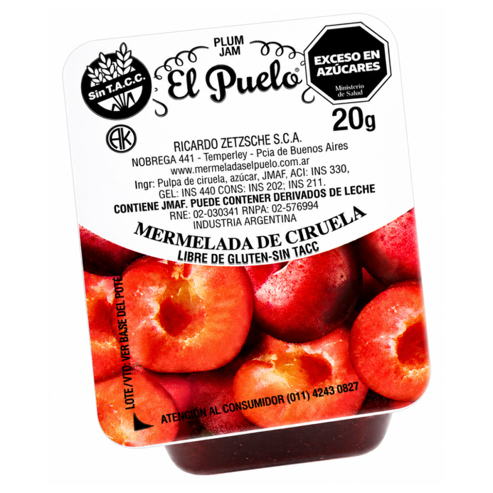 MERMELADA CIRUELA EL PUELO120 U X 20 GRS
