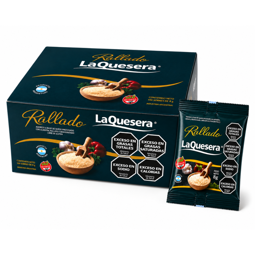 QUESO RALLADO LA QUESERA 6 CAJAS x100 u. x8g
