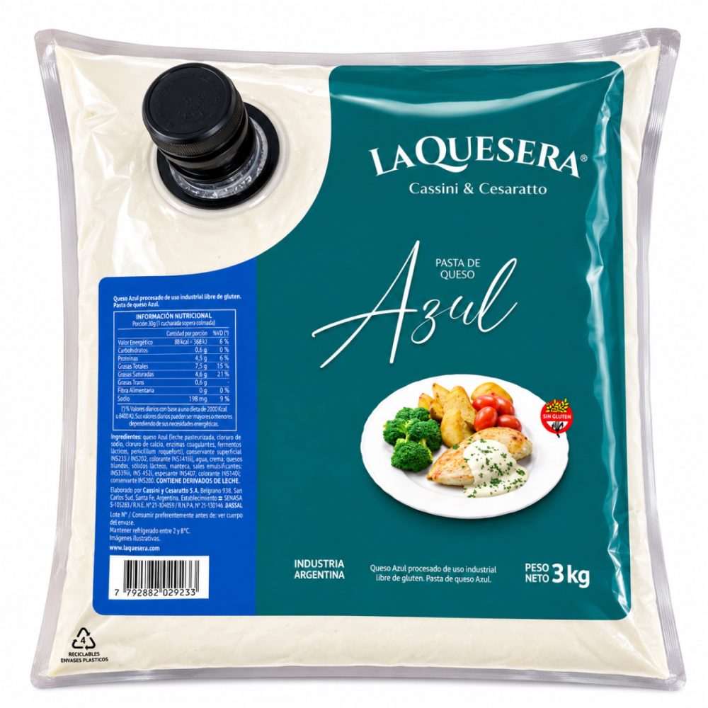 PASTA AZUL LA QUESERA 4 POUCH x 3 kg