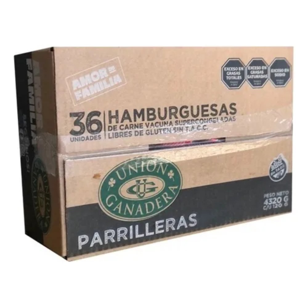 HAMBURGUESAS U.G.PARRILLERA 36 X 120 GRS