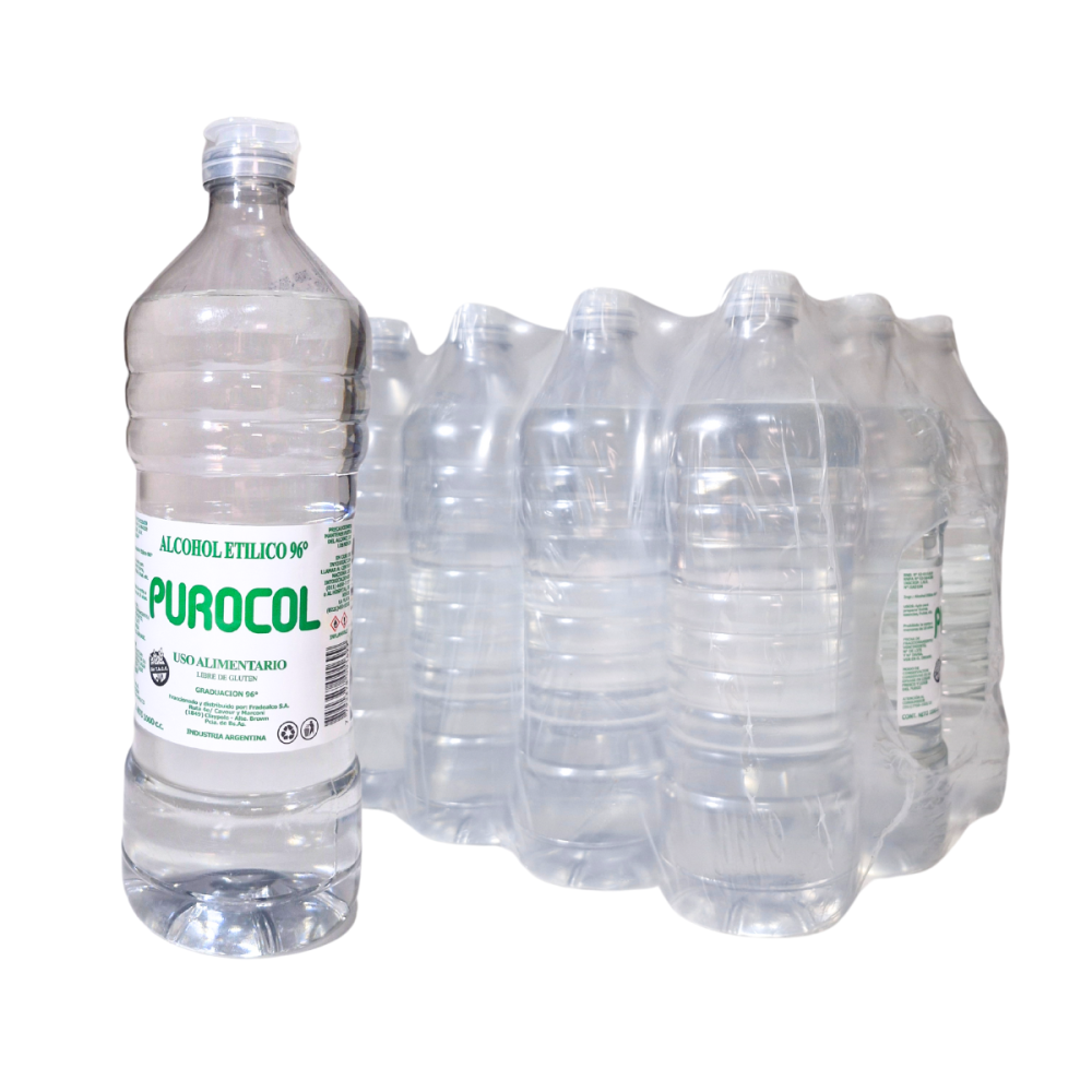 ALCOHOL ETIL.96% PUROCOL (12 X 1 LTS) USO ALIMENT