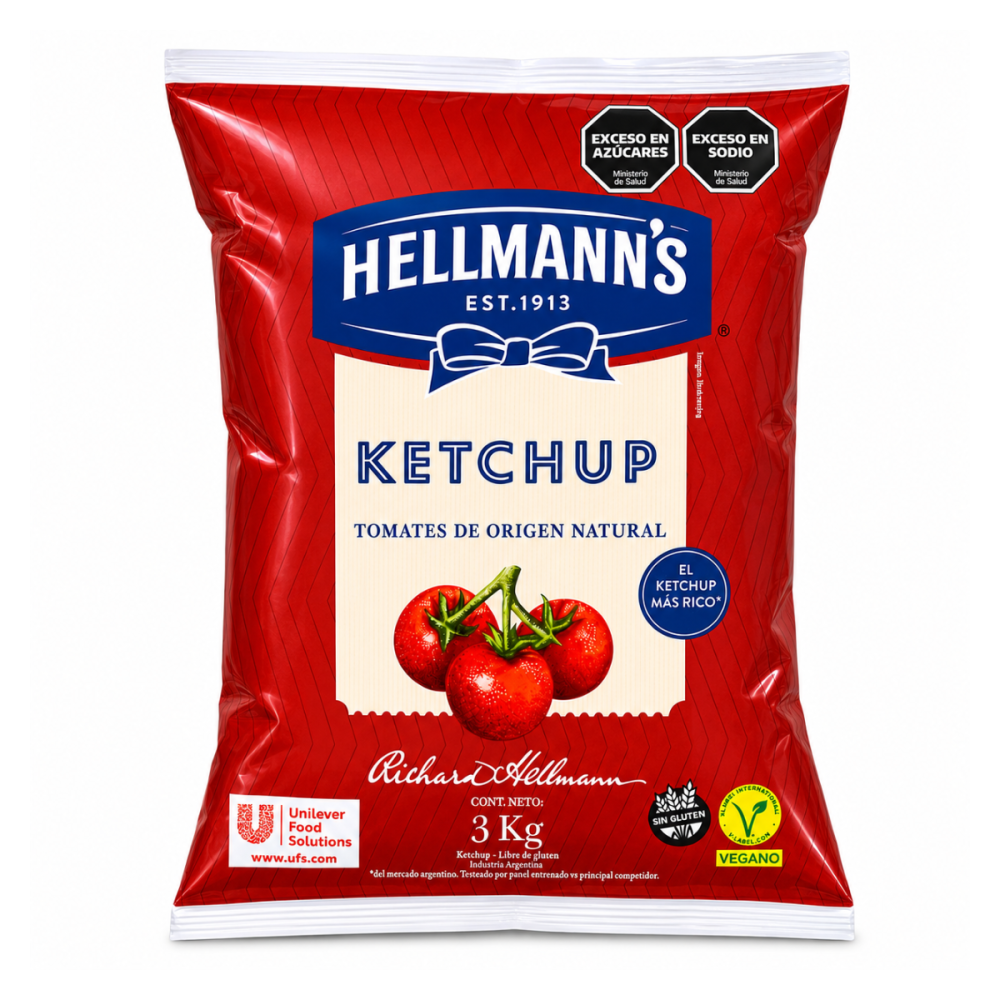 KETCHUP BOLSA HELLMANN\'S 3 bolsas x 3 kg