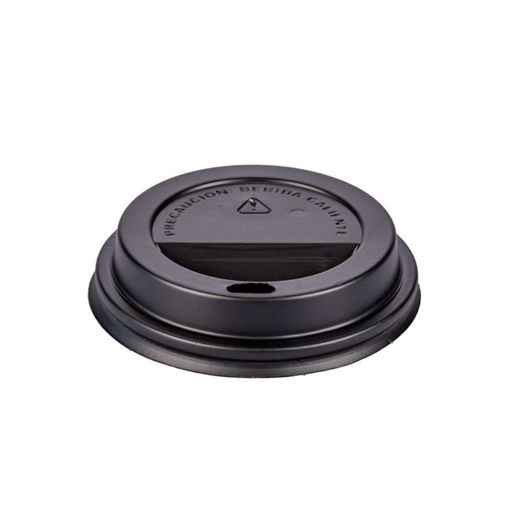 TAPA VASO TERMIC 180 PICO VERTEDOR NEGR 10 x100 HIPERPEL
