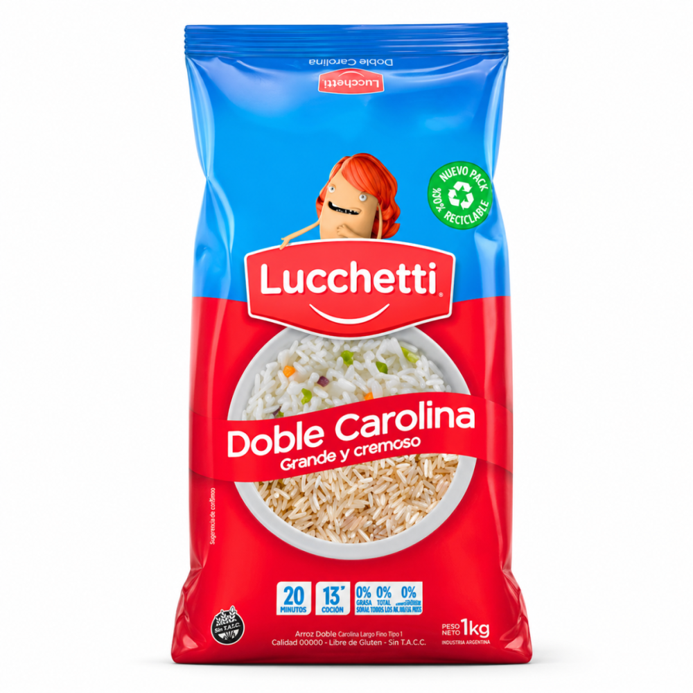 ARROZ DOBLE CAROLINA LUCCHETTI 10 X 1KG