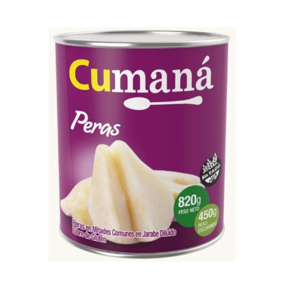 PERAS EN MITADES CUMANA 12 x 820 Grs