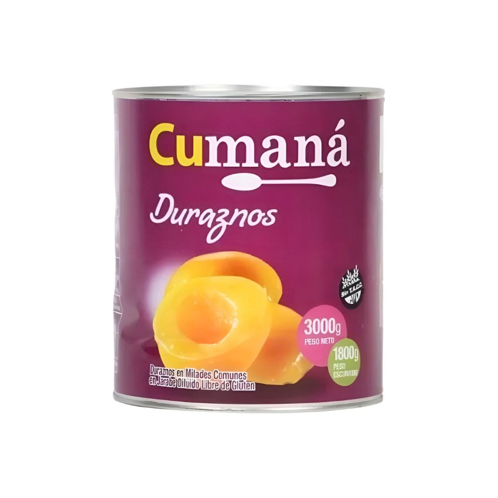 DURAZNOS EN MITADES CUMANA 6  x 3 kg