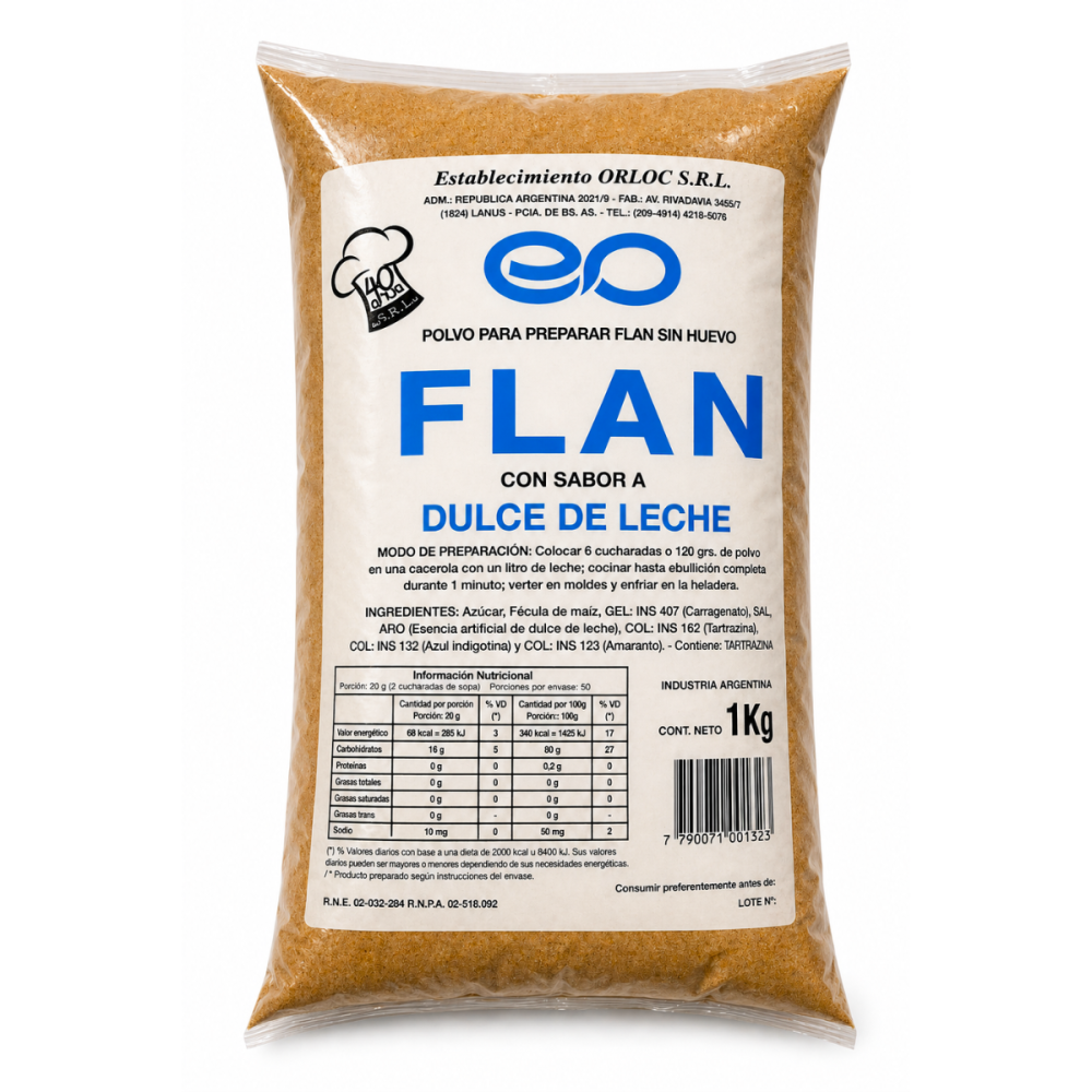 FLAN  DULCE DE LECHE ORLOC 10  x 1 kg
