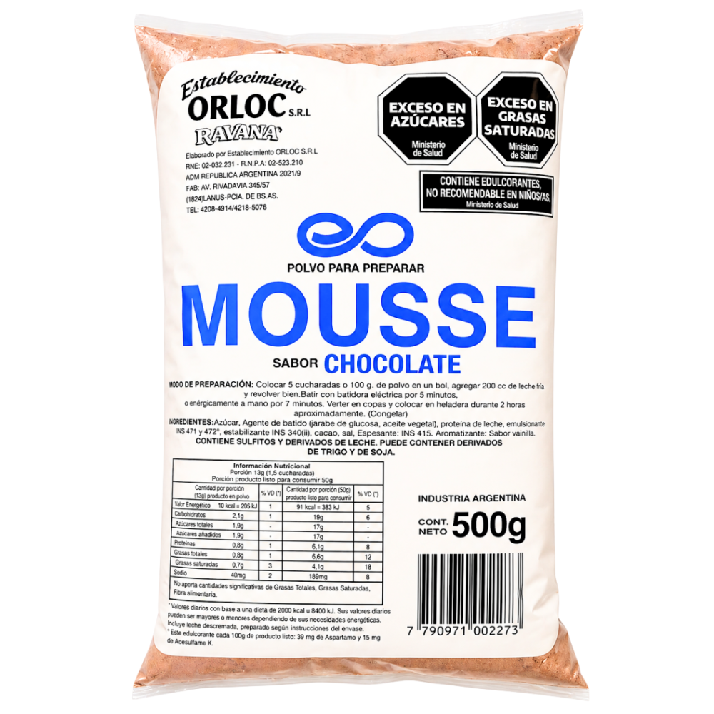 MOUSSE DE CHOCOLATE ORLOC 10 x 500g