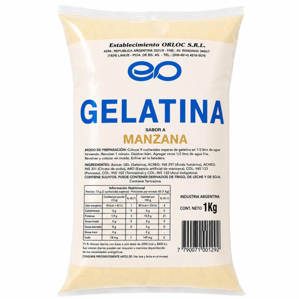 GELATINA DE MANZANA ORLOC 10 x 1 kg