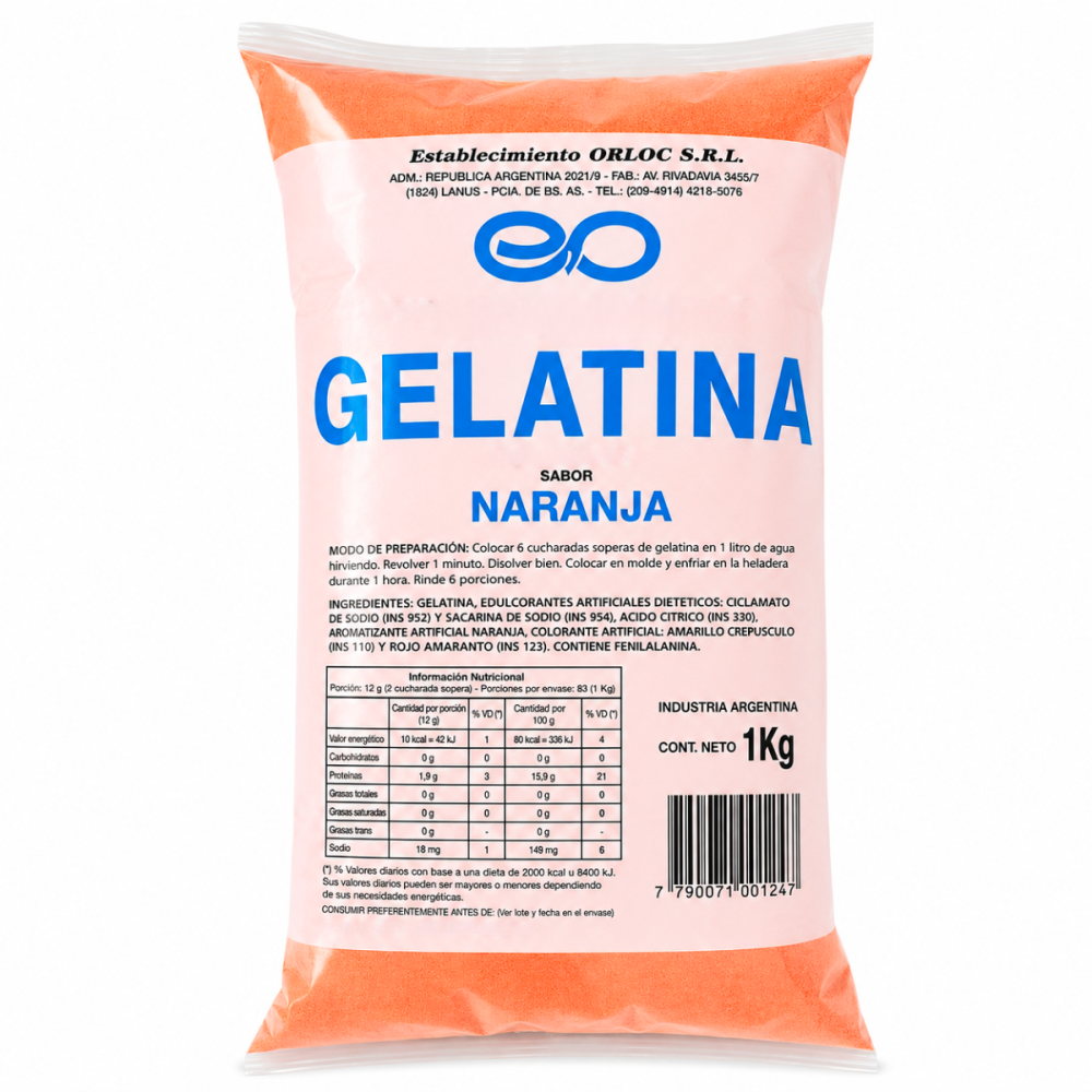 GELATINA DE NARANJA ORLOC 10  x 1 kg