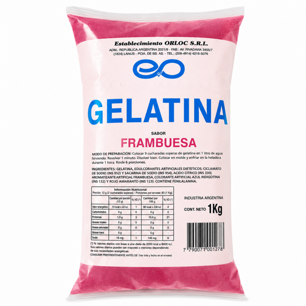 GELATINA DE FRAMBUESA ORLOC 10 x 1 kg