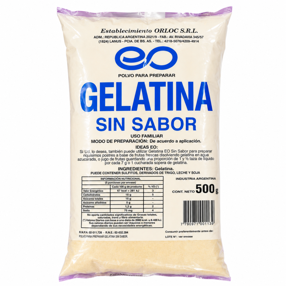 GELATINA S/SABOR ORLOC 20 x 500g