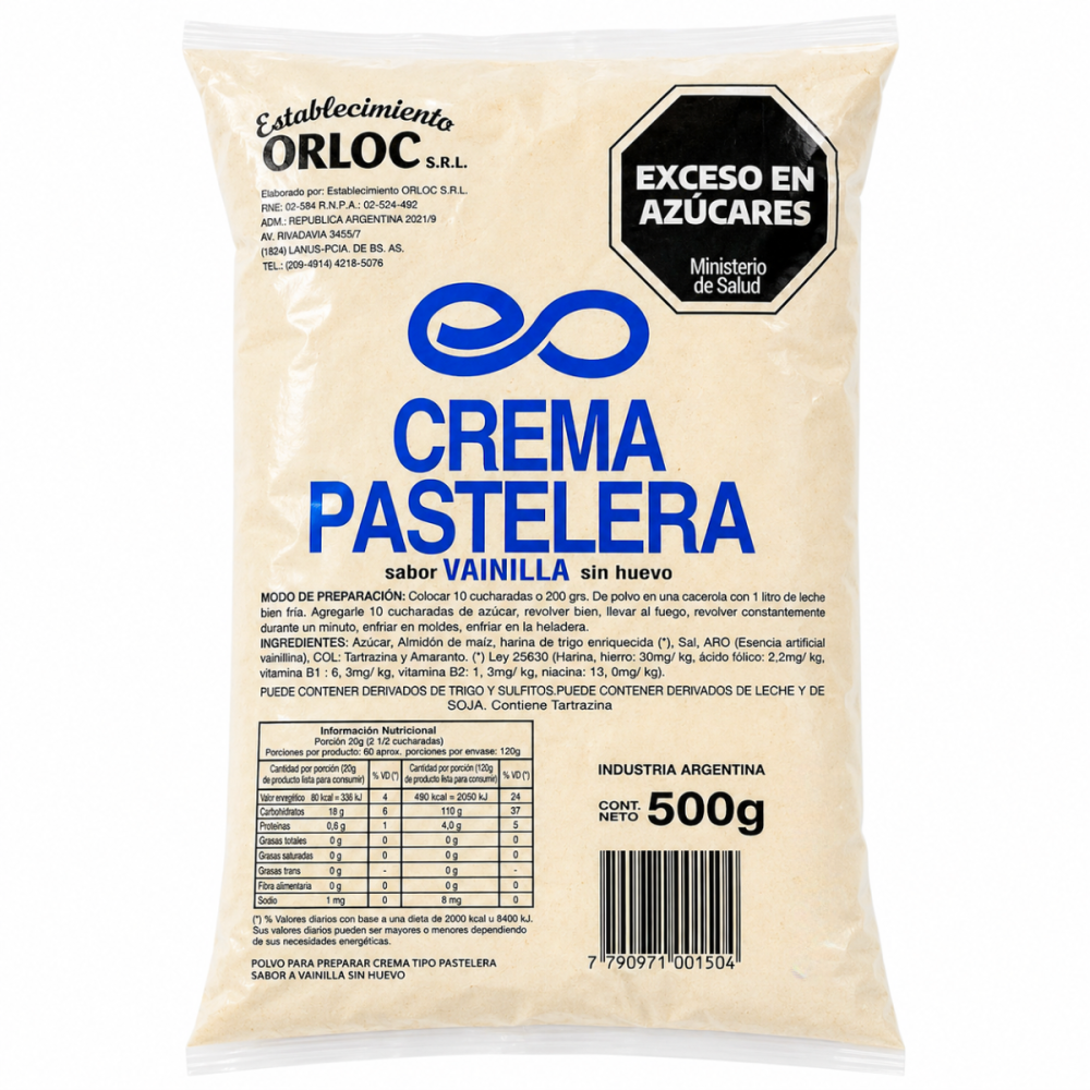 POLVO CREMA PASTELERA ORLOC 20 x 500g