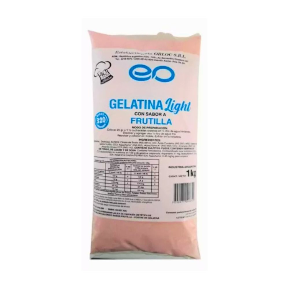 GELATINA DIET FRUTILLA ORLOC 10 x 1 kg