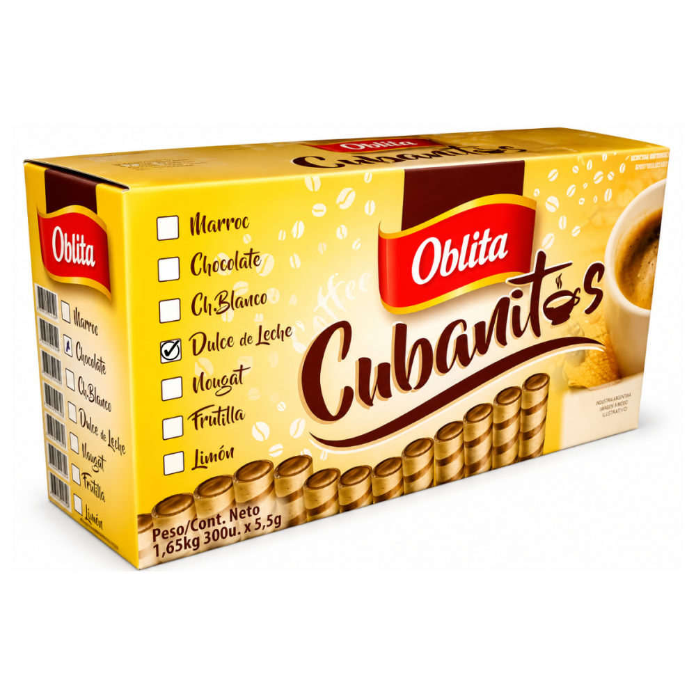 CUBANITOS DUL. DE LECHE OBLITAx300