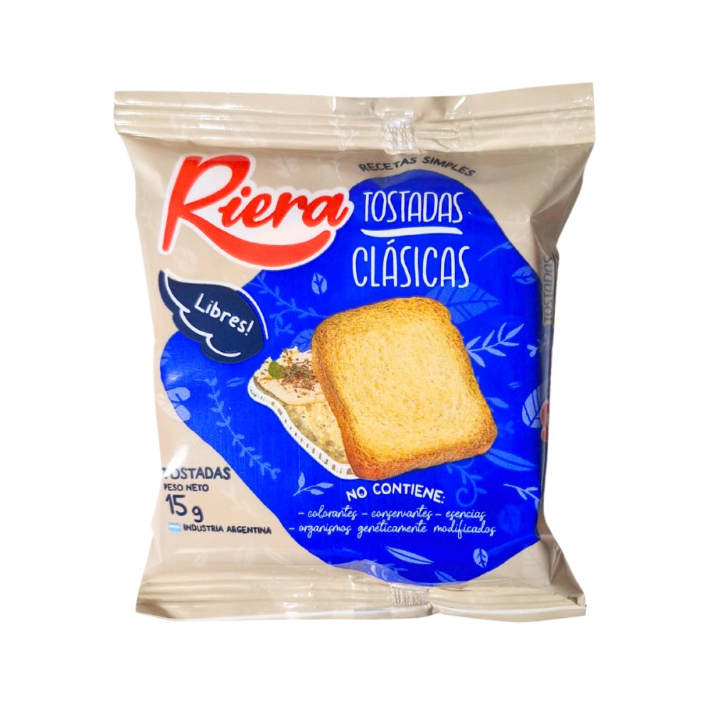 TOSTADAS CLASICAS RIERA 96 PAQ. X 15 GRS