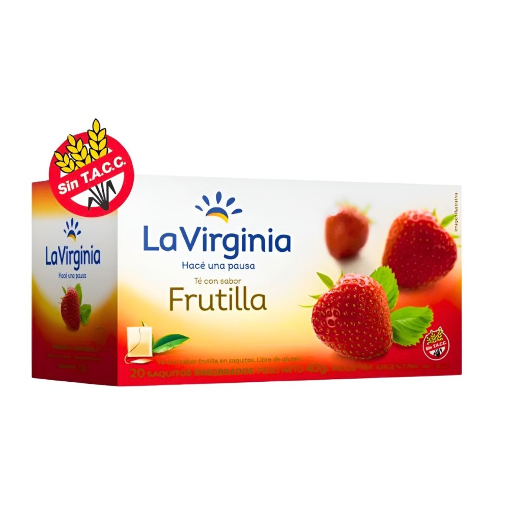 TE DE FRUTILLA LA VIRGINIA 6 cajas x 25 saq