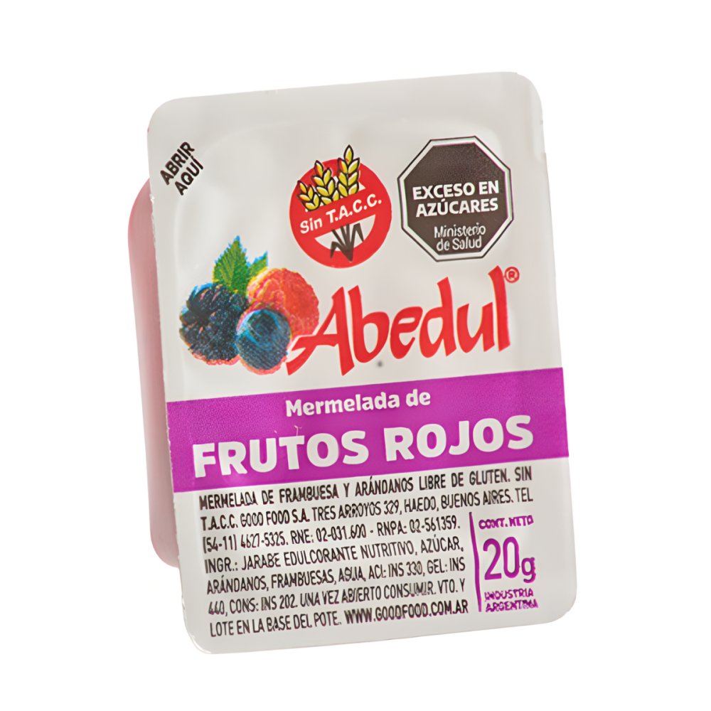 MERMELADA FRUTOS ROJO ABEDUL x108 u. x 20g
