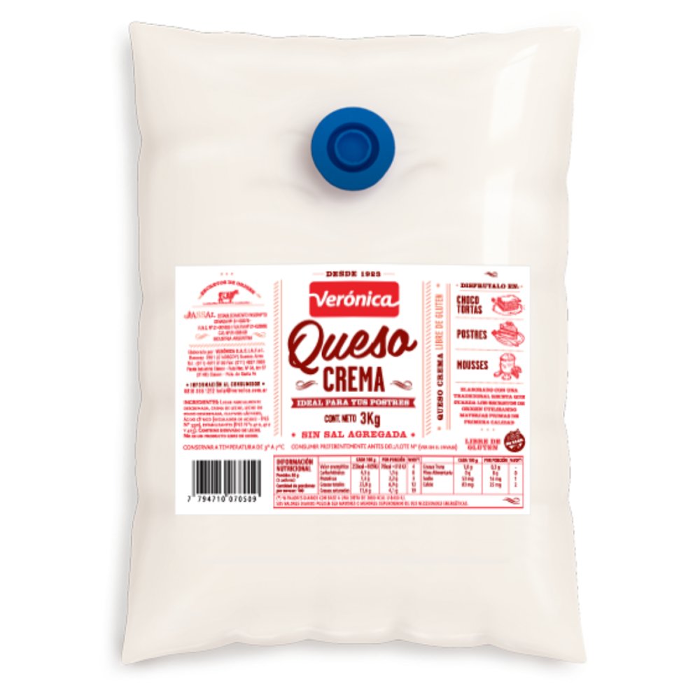 QUESO CREMA VERONICA S/SAL POUCH 2  x 3 kg