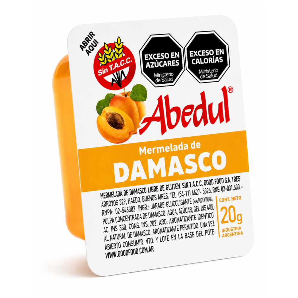 MERMELADA DAMASCO ABEDUL x 108 u. x 20 g