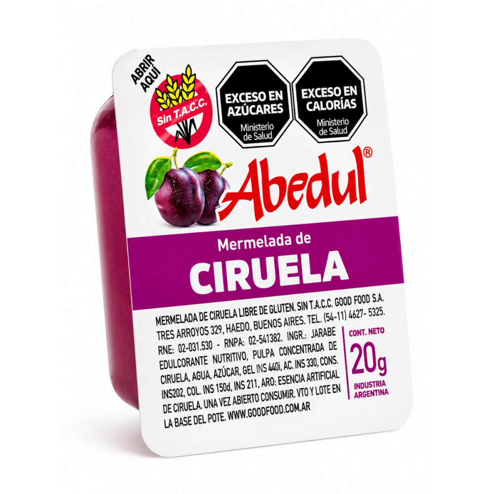 MERMELADA CIRUELA ABEDUL x 108 u. x 20 g