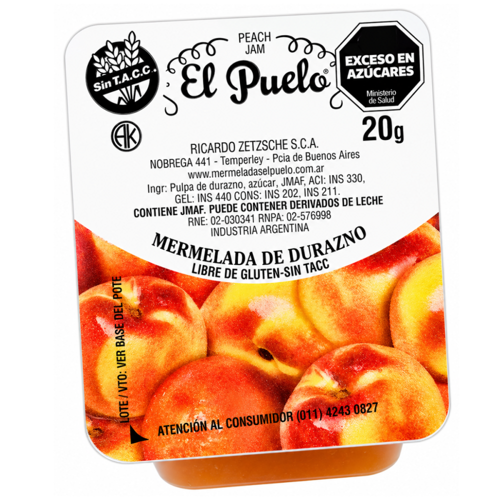 MERMELADA DURAZNO EL PUELO 120 U. X 20 G