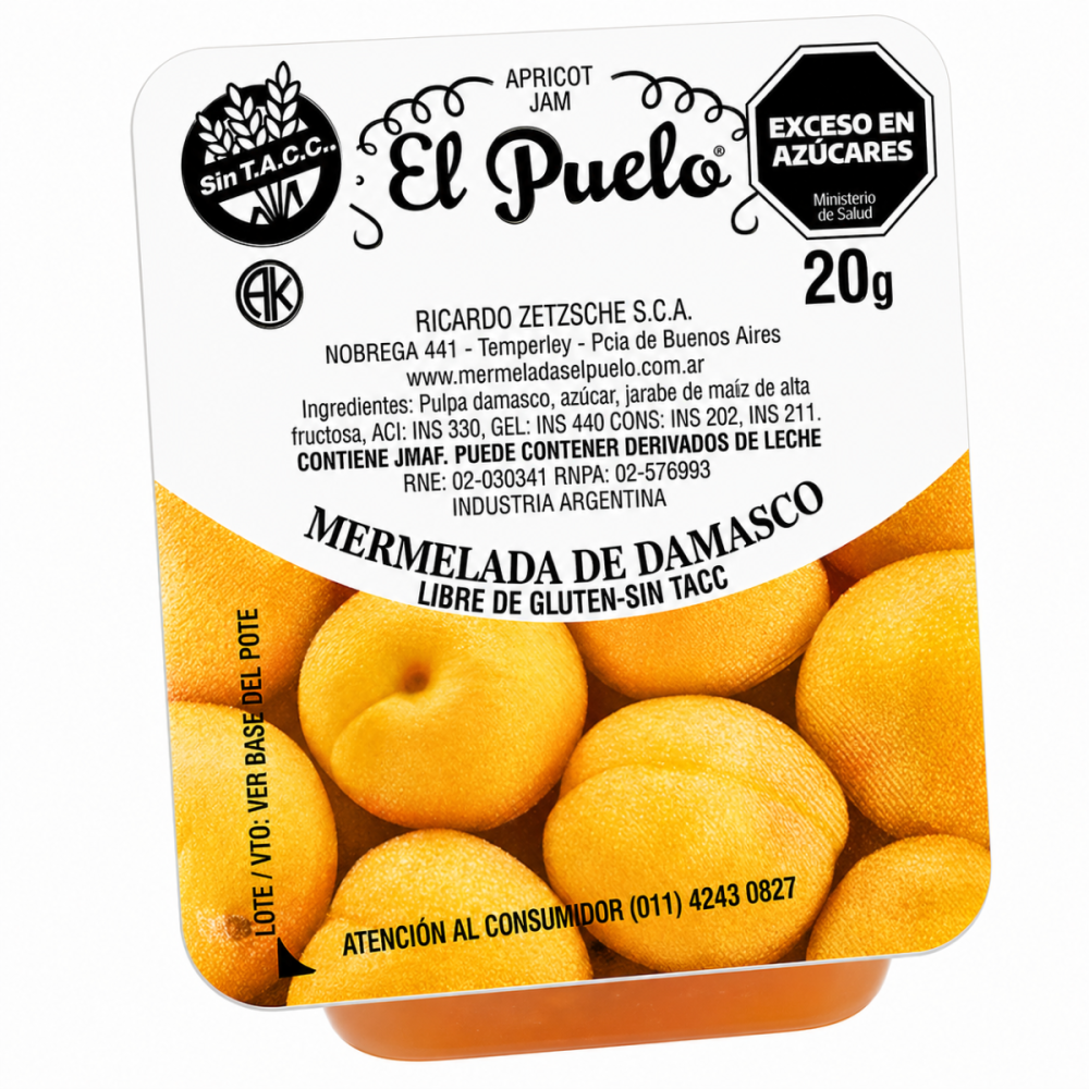 MERMELADA DAMASCO EL PUELO 120 U X 20 G
