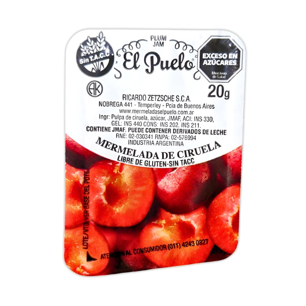 MERMELADA CIRUELA EL PUELO120 U X 20 GRS