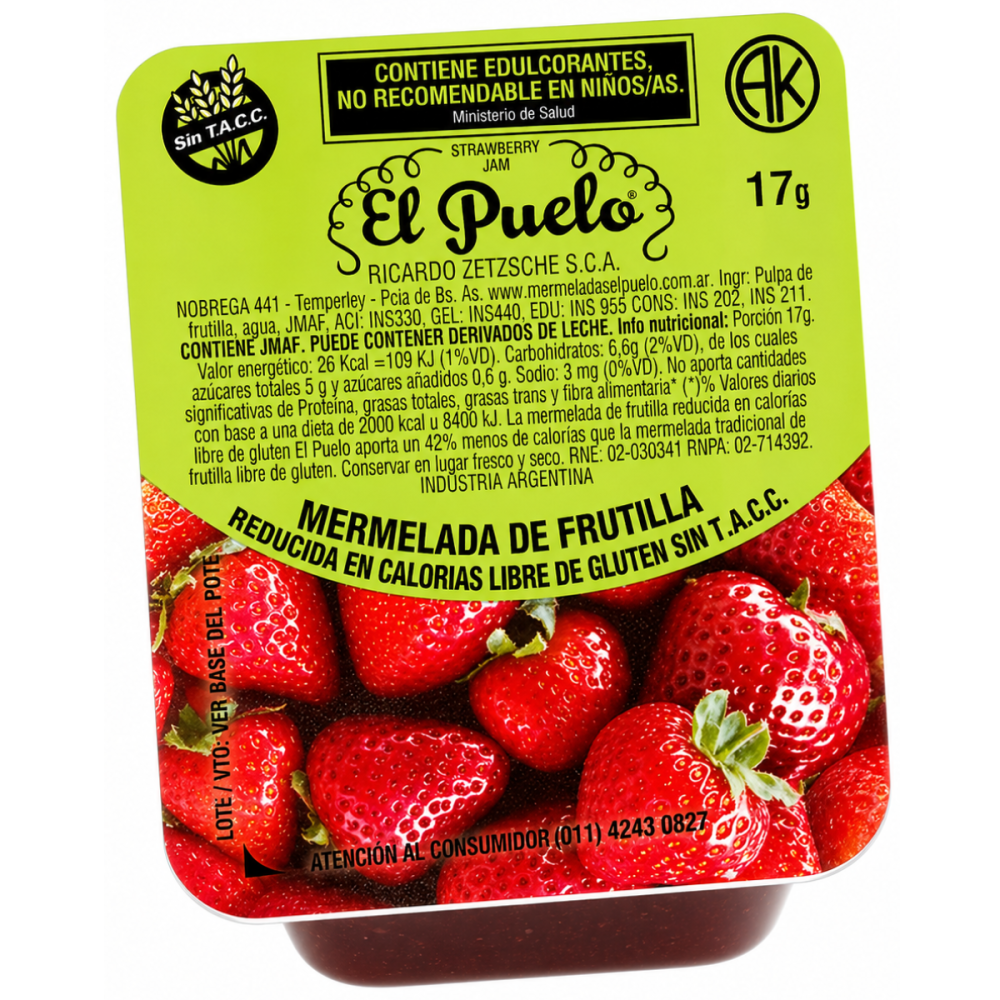 MERMELADA DIET FRUTILLA EL PUELO 120 U X 17 G