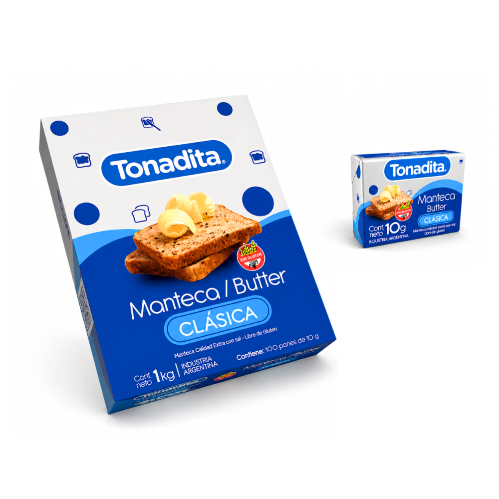 MANTECA BUTER TONADITA 3 cajas x 100 u x 10gr