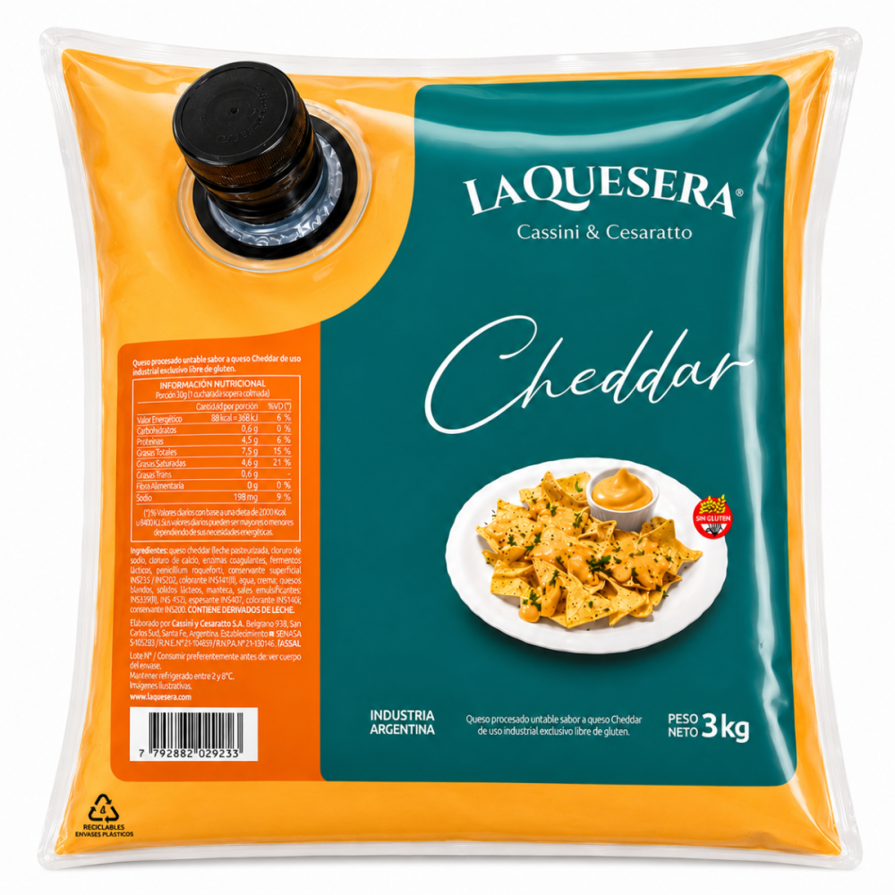 Q.CHEDDAR LIQ. LA QUESERA CAJA 4 x3kg