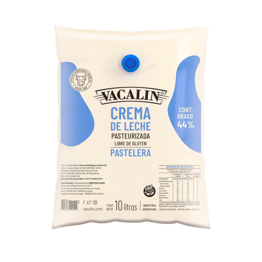 CREMA D LECHE 44% 2 POUCH X 10 LT VACALIN