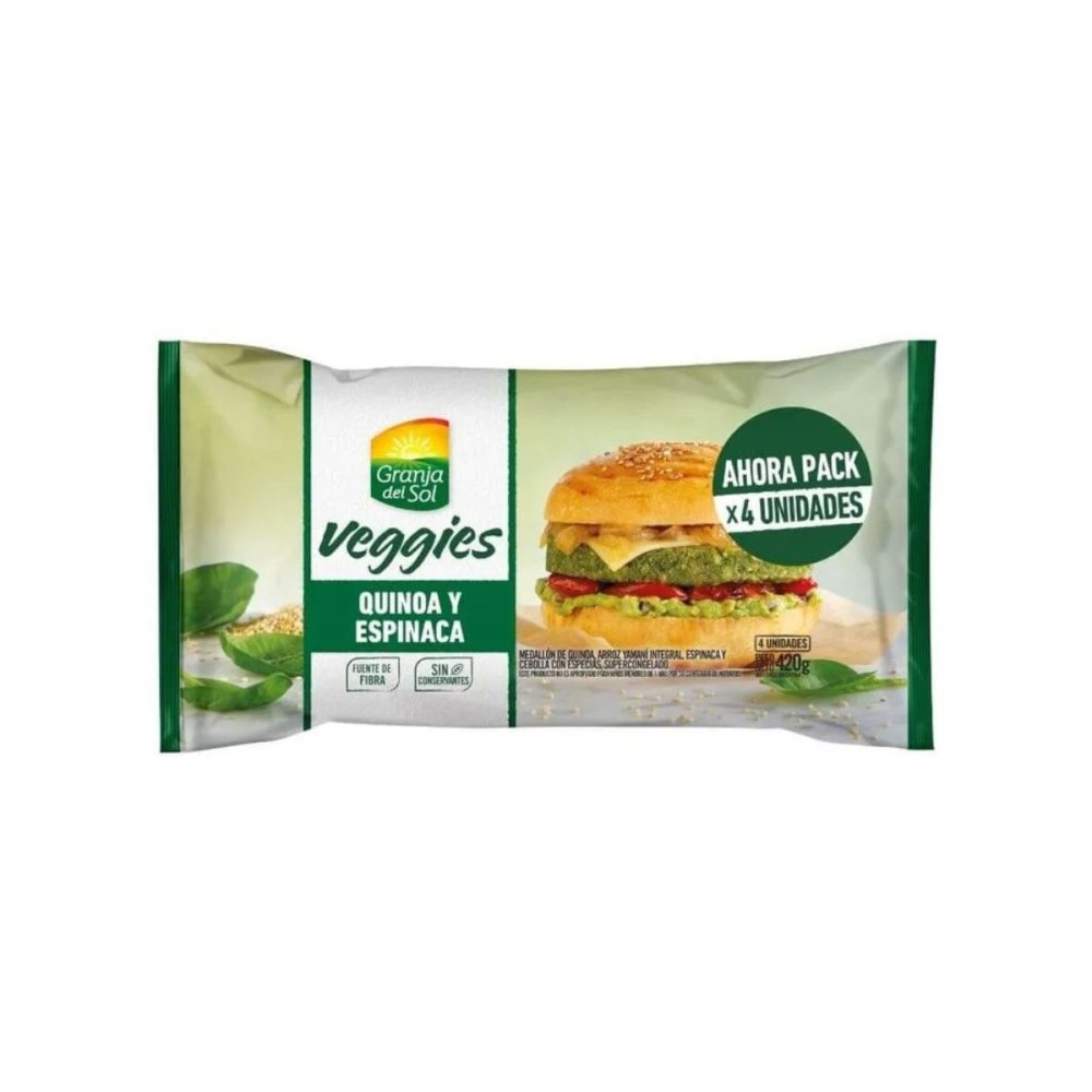 MEDALL.VEGGIES QUINOAyESPINACA GRANJA DEL SOL 20 x 4 u.420 gs
