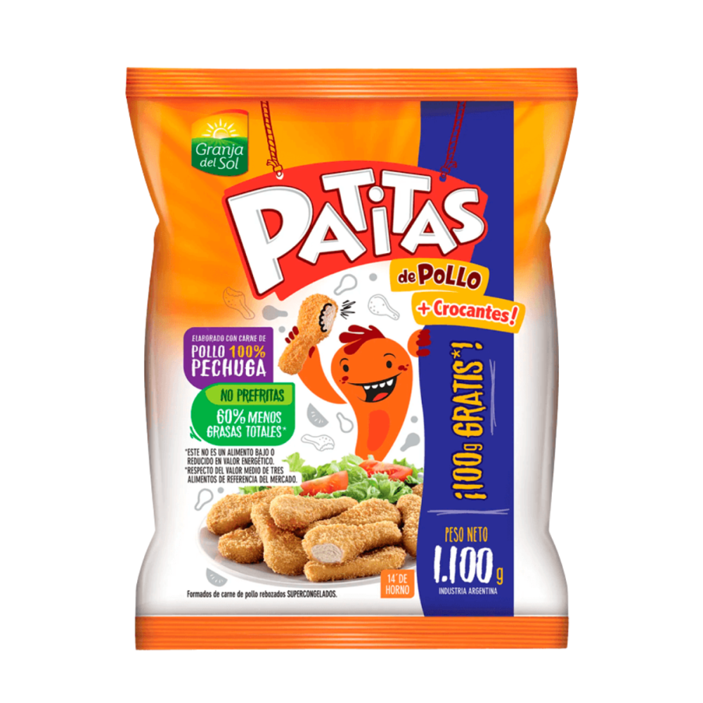 PATITAS DE POLLO CROCANTES 12 X 1.100 KG G.DEL SOL