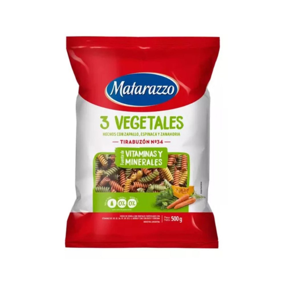 TIRABUZONES 3 VEGETALES MATARAZZO 15 x 500 g