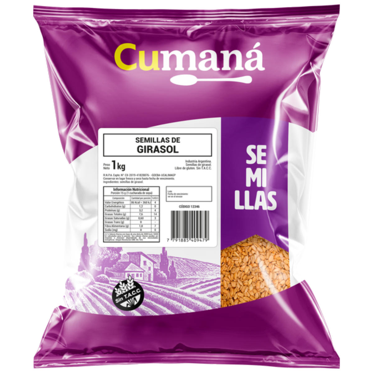 SEMILLAS DE GIRASOL PELADO 10  x 1 kg. CUMANA