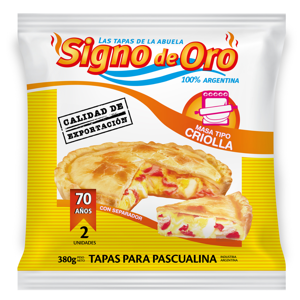 TAPA PASCUALINA CRIOLLA  x 2 und X 400 GRS