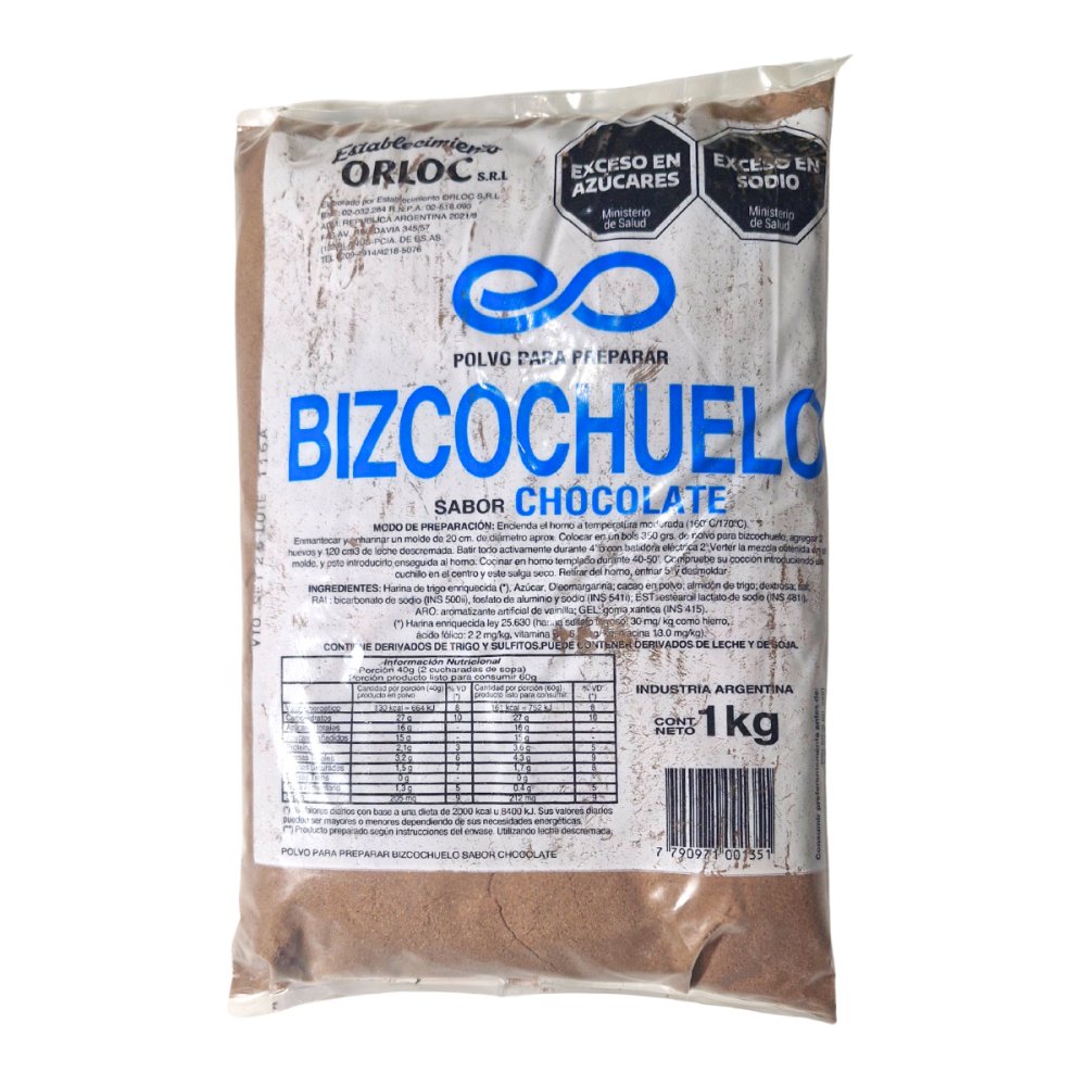 BIZCOCHUELO CHOCOLATE x1kg