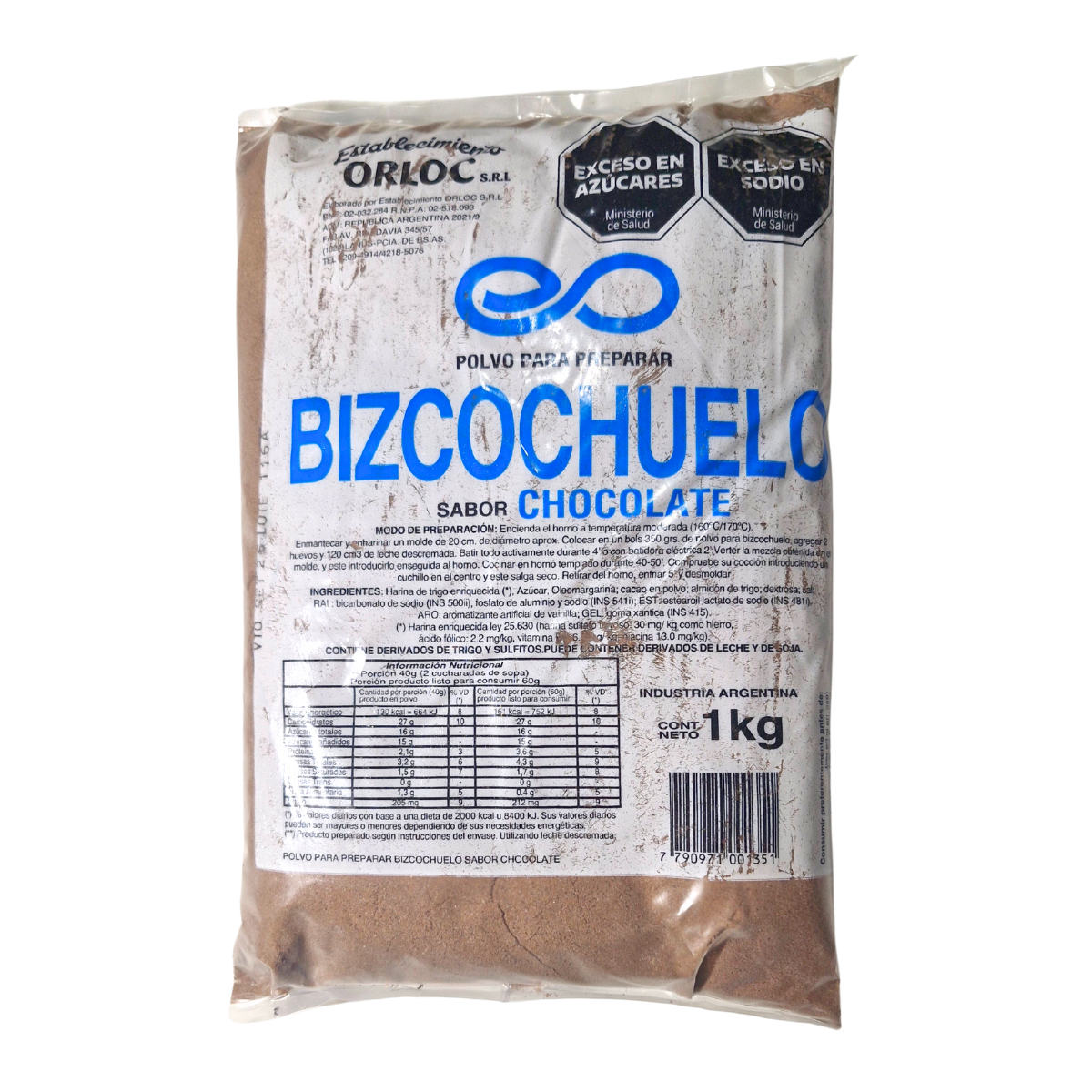 BIZCOCHUELO CHOCOLATE x1kg